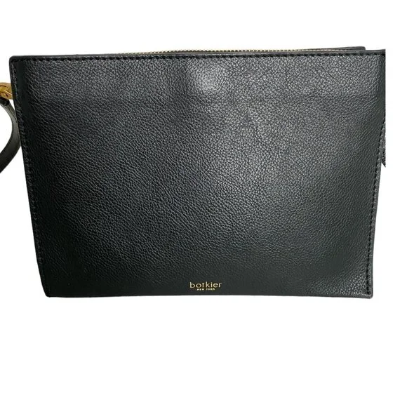 Botkier Black Leather Small Cross Body Purse Minimalist Office Professional Y2K - Picture 2 of 11
